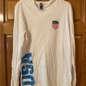 Bella Canvas USA White and Blue Long Sleeve Shirt